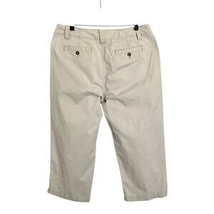 Duck Head Capri Pants Womens Size 14 High Rise Tan Beige Stretch Khaki Chino